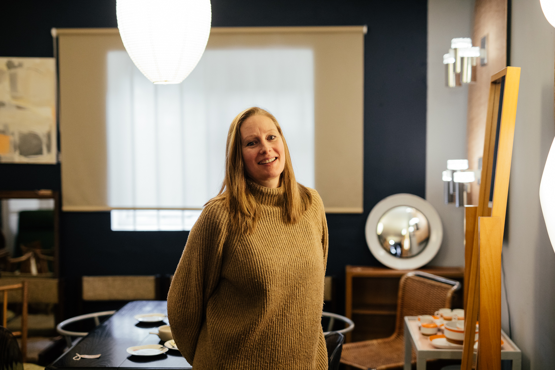 Mary from MoseyHome, a local business, in her shop on Stroud Green Road