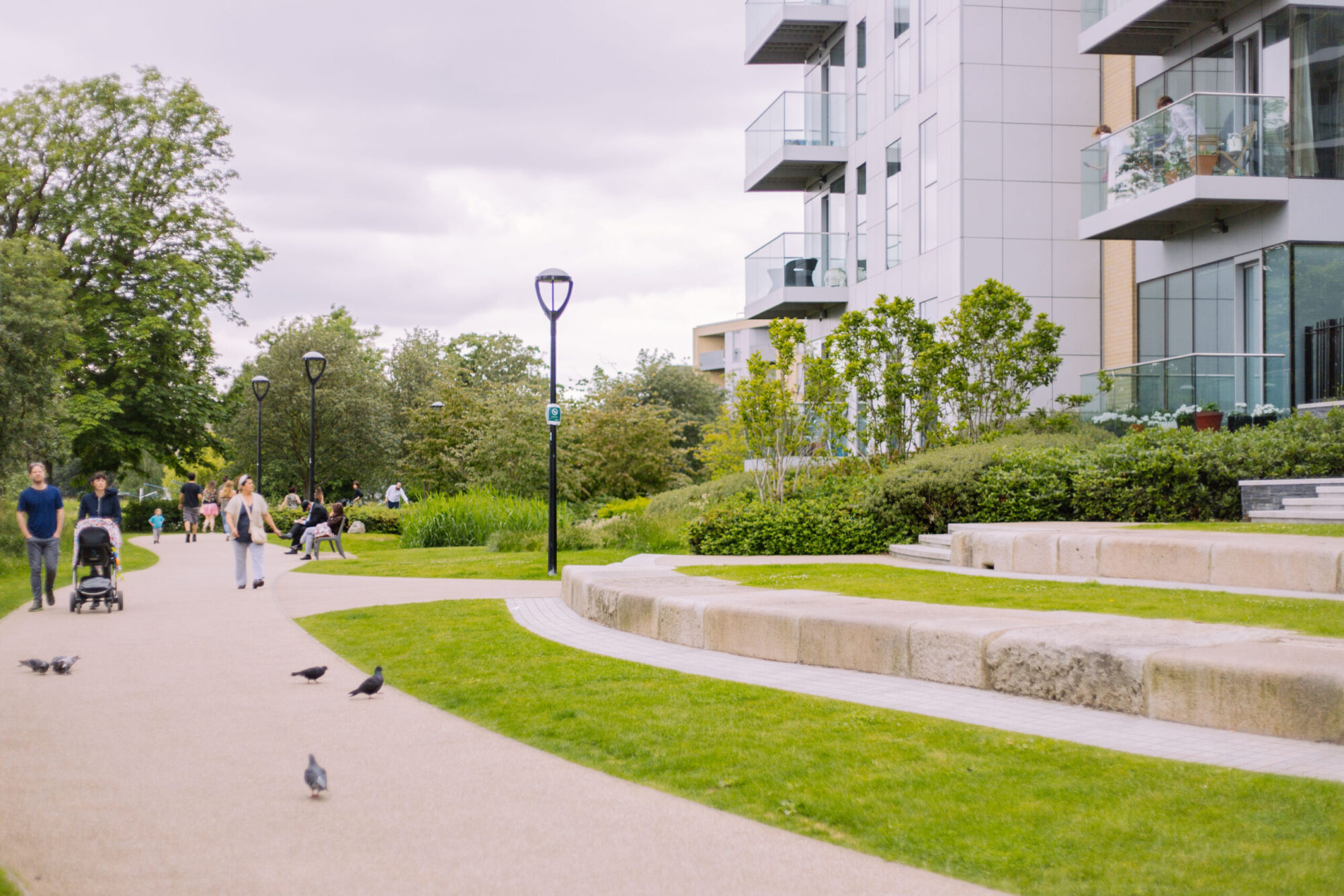 An exterior shot of modern apartments in Manor House.